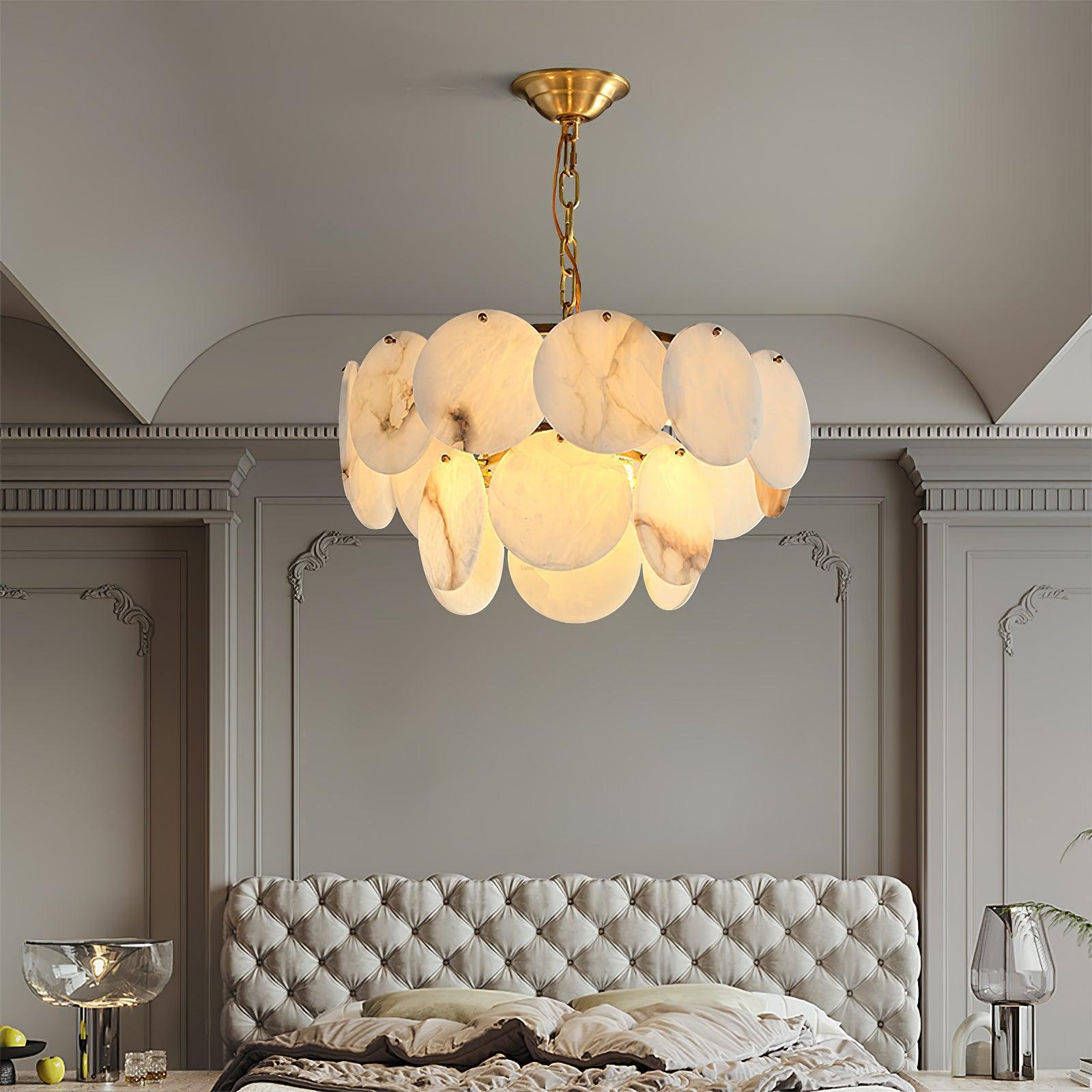 Alabaster Shell Brass Chandelier with 2/3/4/5/6 layer-Nobipets