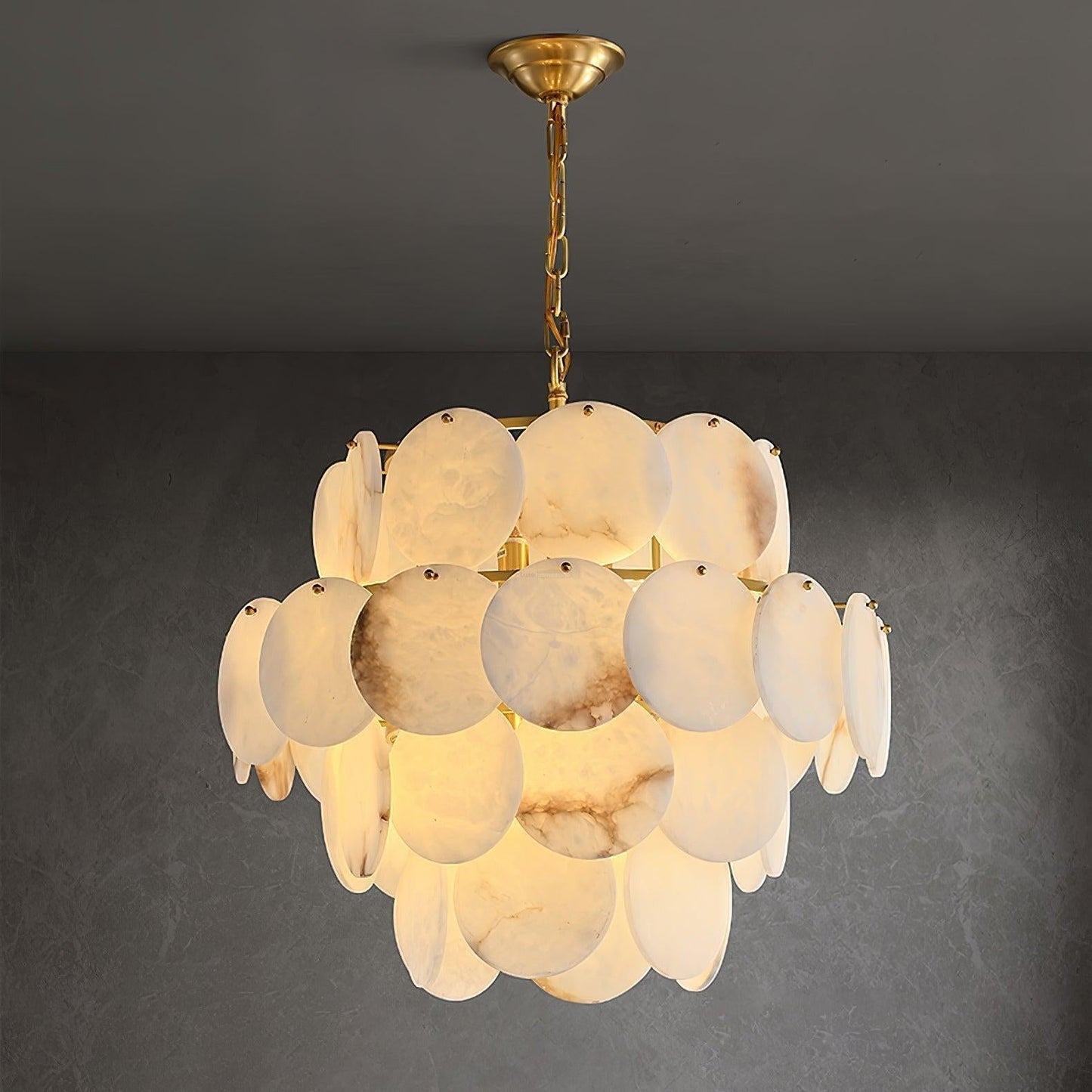 Alabaster Shell Brass Chandelier with 2/3/4/5/6 layer-Nobipets