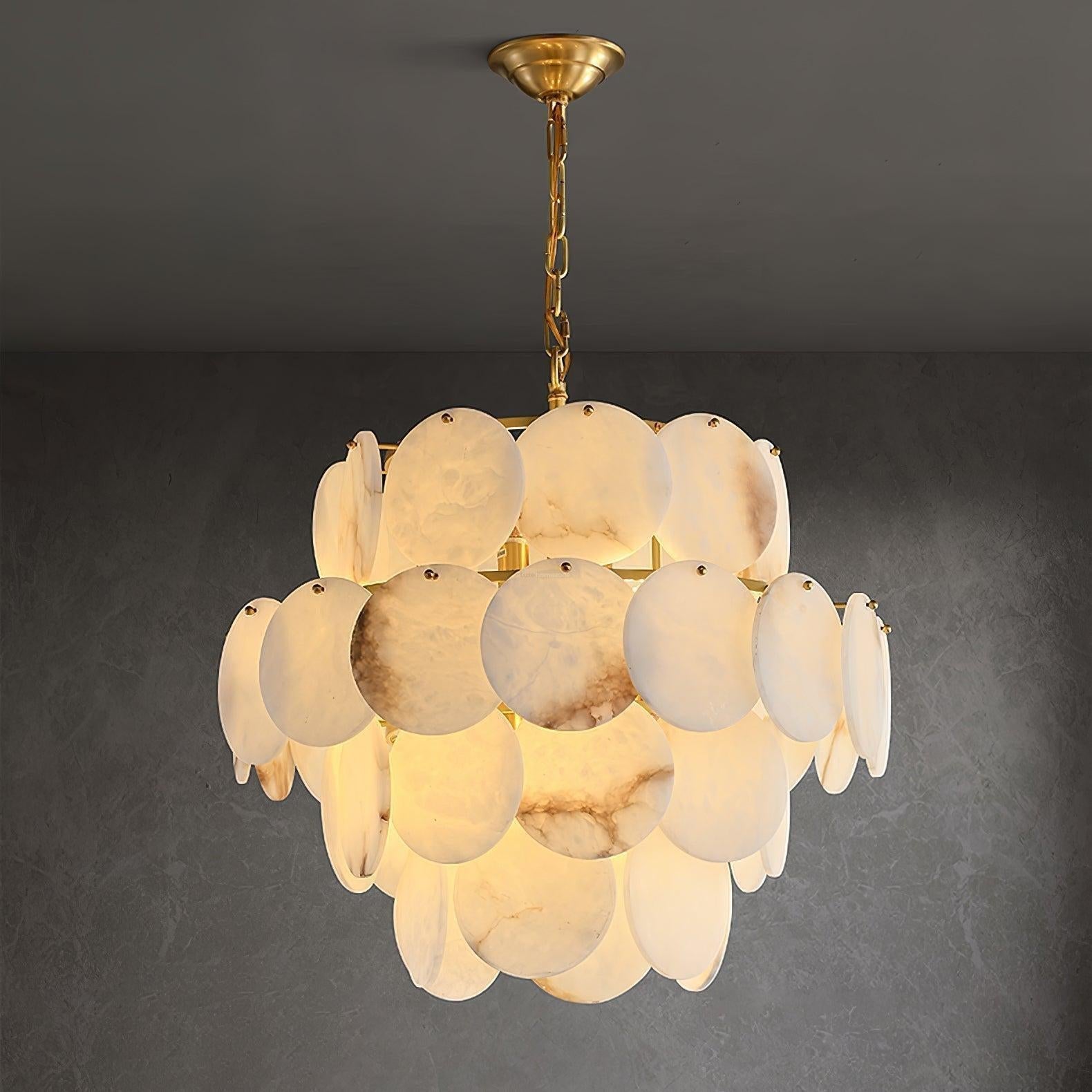Alabaster Shell Brass Chandelier with 2/3/4/5/6 layer-Nobipets