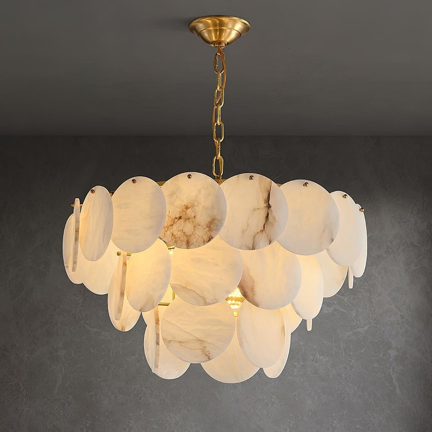 Alabaster Shell Brass Chandelier with 2/3/4/5/6 layer-Nobipets