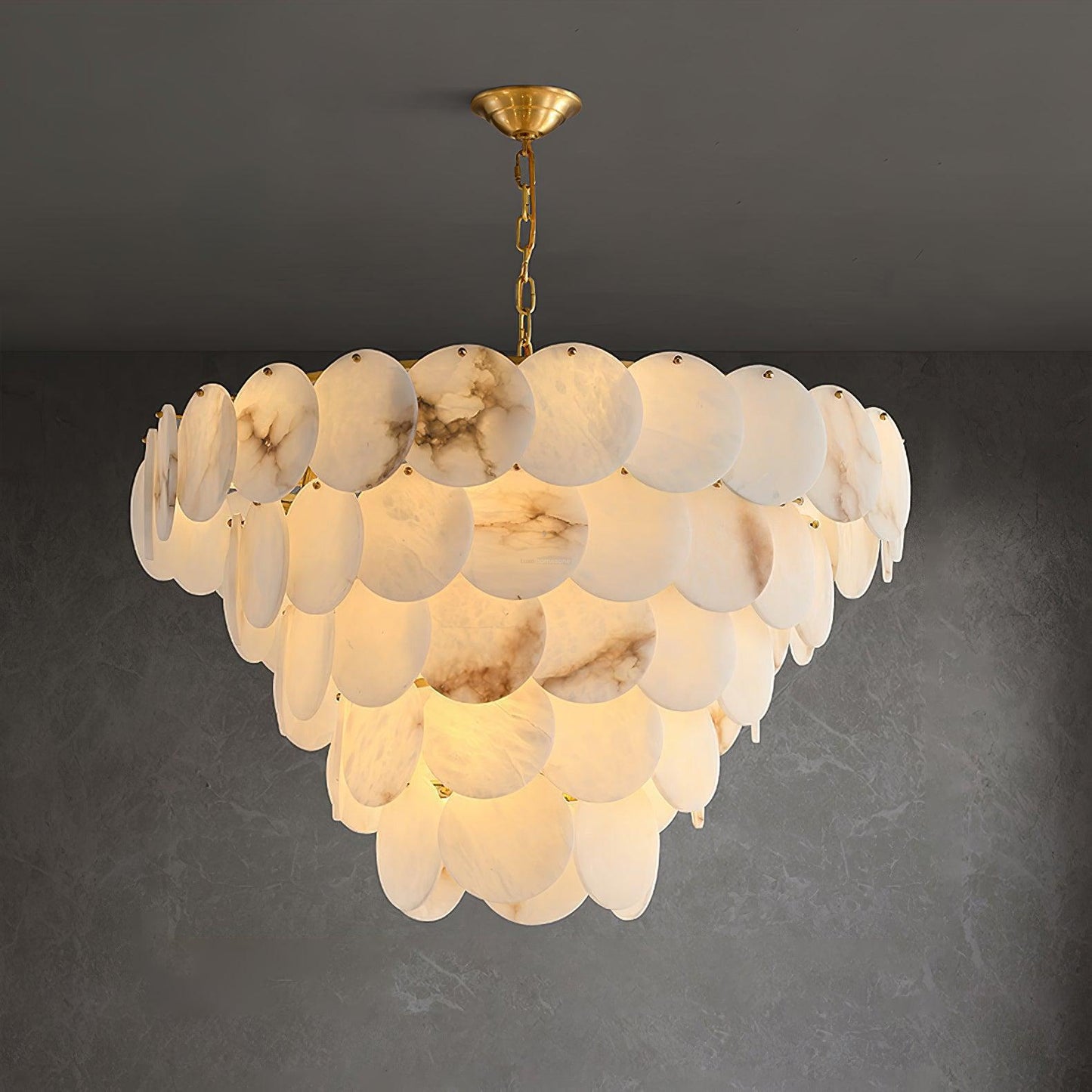 Alabaster Shell Brass Chandelier with 2/3/4/5/6 layer-Nobipets