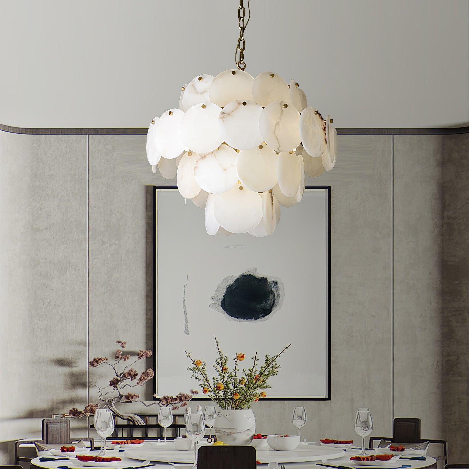 Alabaster Shell Brass Chandelier with 2/3/4/5/6 layer-Nobipets
