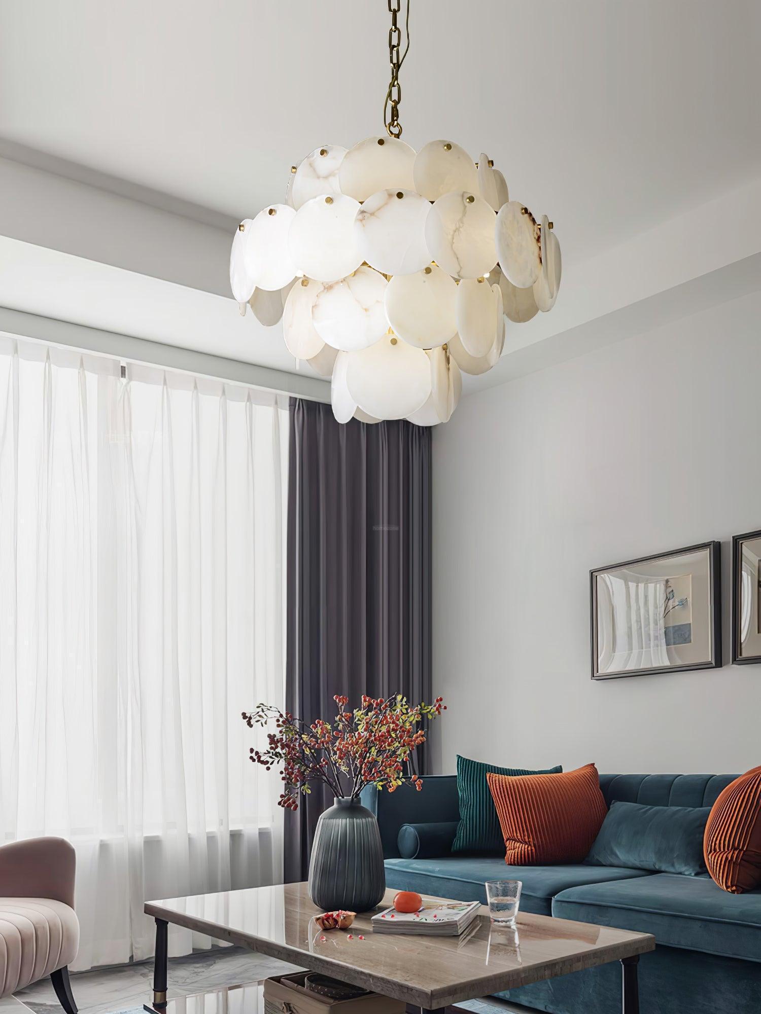 Alabaster Shell Brass Chandelier with 2/3/4/5/6 layer-Nobipets