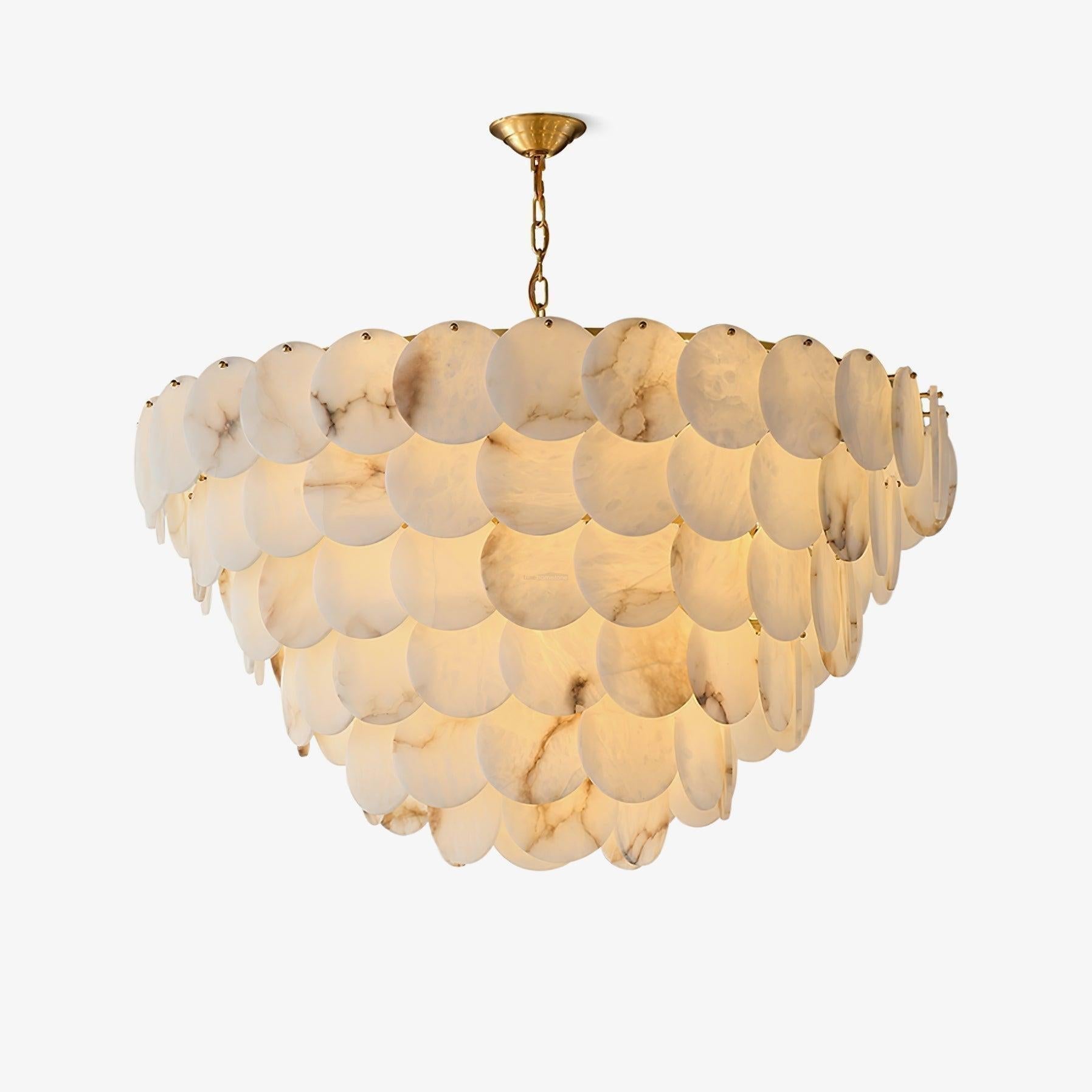 Alabaster Shell Brass Chandelier with 2/3/4/5/6 layer-Nobipets