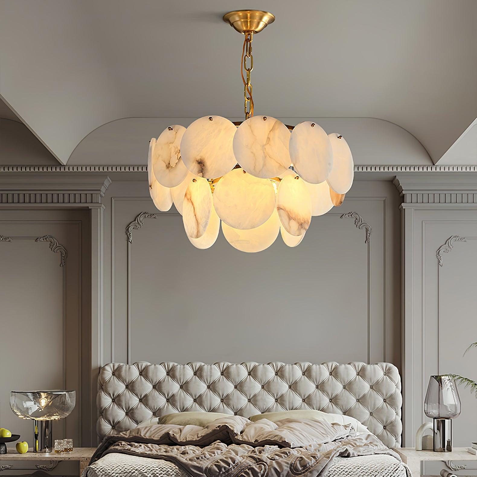 Alabaster Shell Brass Chandelier with 2/3/4/5/6 layer-Nobipets
