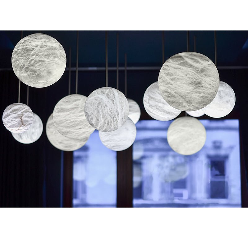Alabaster Sphere Group Pendant Chandelier,Multi Pendant Light-Nobipets