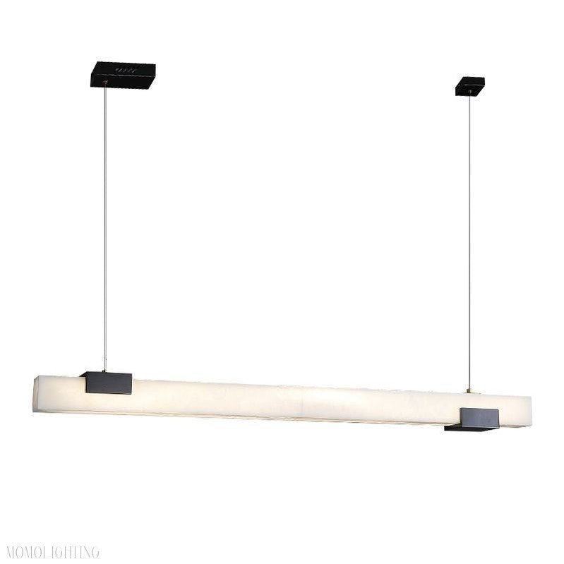 Alabaster Square Pillar Dining Chandelier-Nobipets
