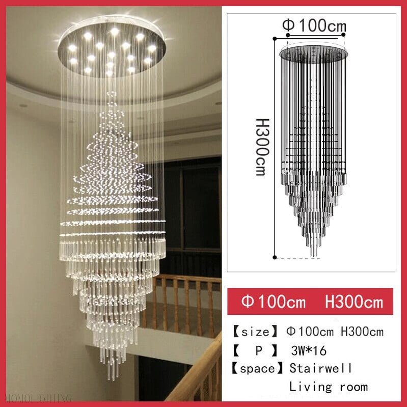 Albert Crystal Foyer & Staircase Chandelier 23" 31" 39" 47" D-Nobipets