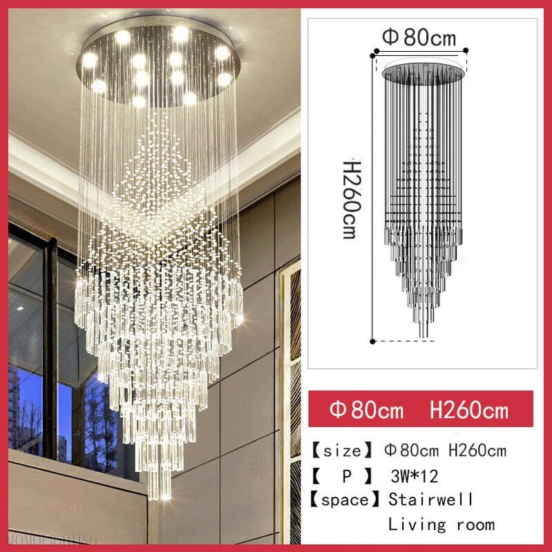 Albert Crystal Foyer & Staircase Chandelier 23" 31" 39" 47" D-Nobipets