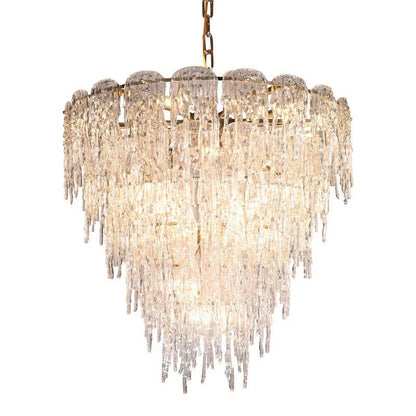 Aletta Melting Drop Crystal Glass Round Chandelier-Nobipets
