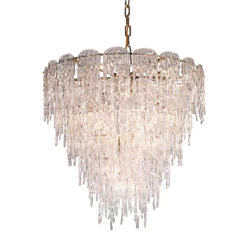Aletta Melting Drop Crystal Glass Round Chandelier-Nobipets