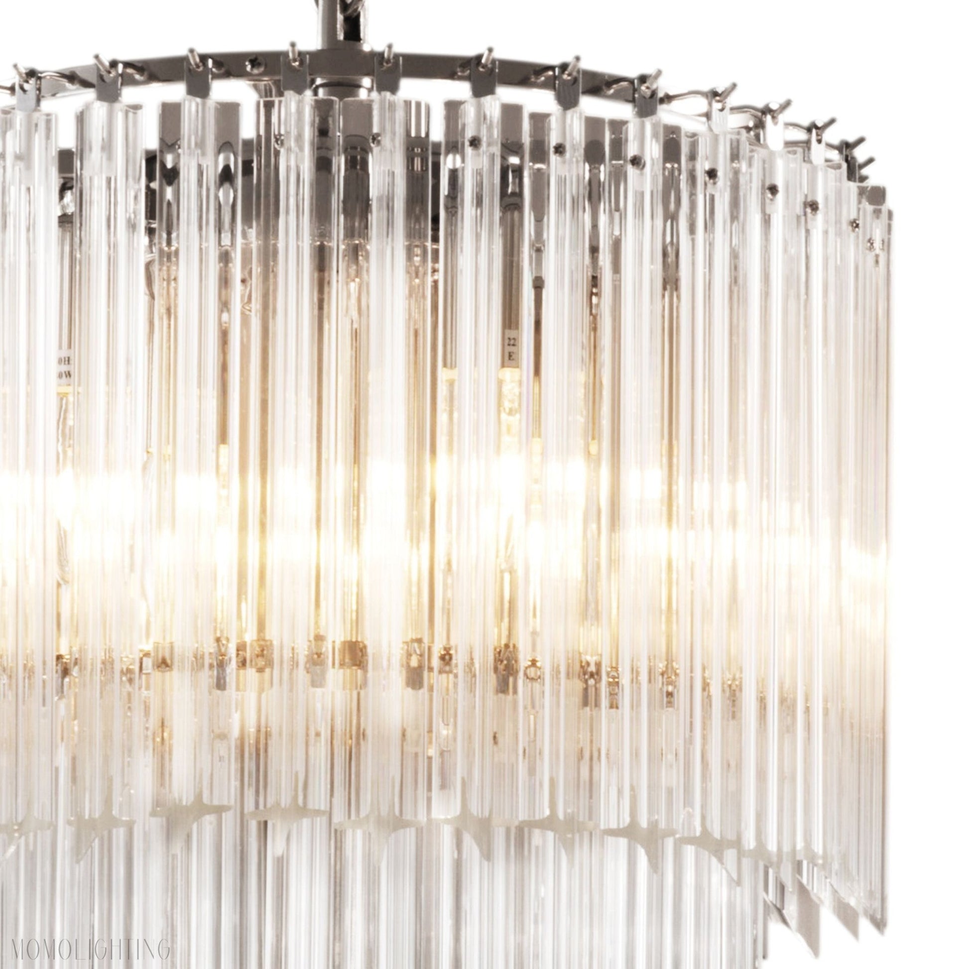Alpina Modern Glass Chandelier - [Nickel]-Nobipets