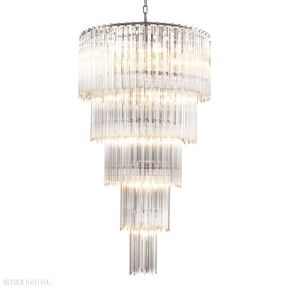 Alpina Modern Glass Chandelier - [Nickel]-Nobipets