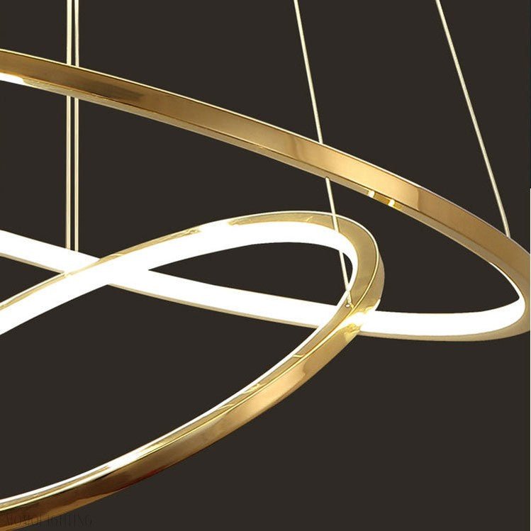 Amina Gold Multi Rings Chandelier for Lobby Villa-Nobipets
