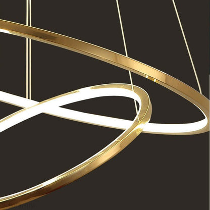 Amina Gold Multi Rings Chandelier for Lobby Villa-Nobipets
