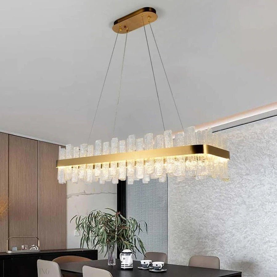 Andrea Rectangular Crystal Chandelier-Nobipets