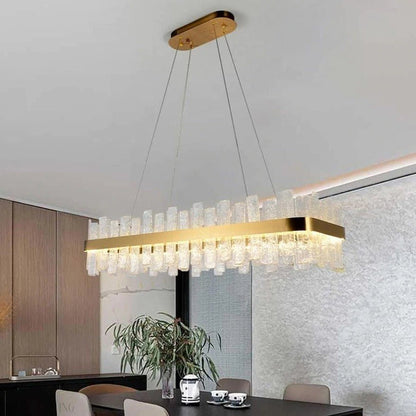 Andrea Rectangular Crystal Chandelier-Nobipets