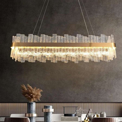 Andrea Rectangular Crystal Chandelier-Nobipets