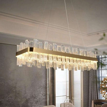 Andrea Rectangular Crystal Chandelier-Nobipets