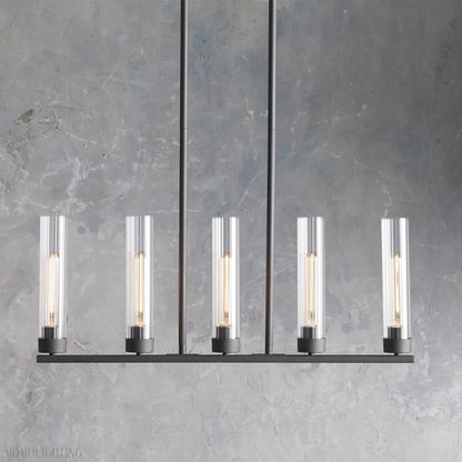 Andreas Glass Linear Chandelier Lighting-Nobipets