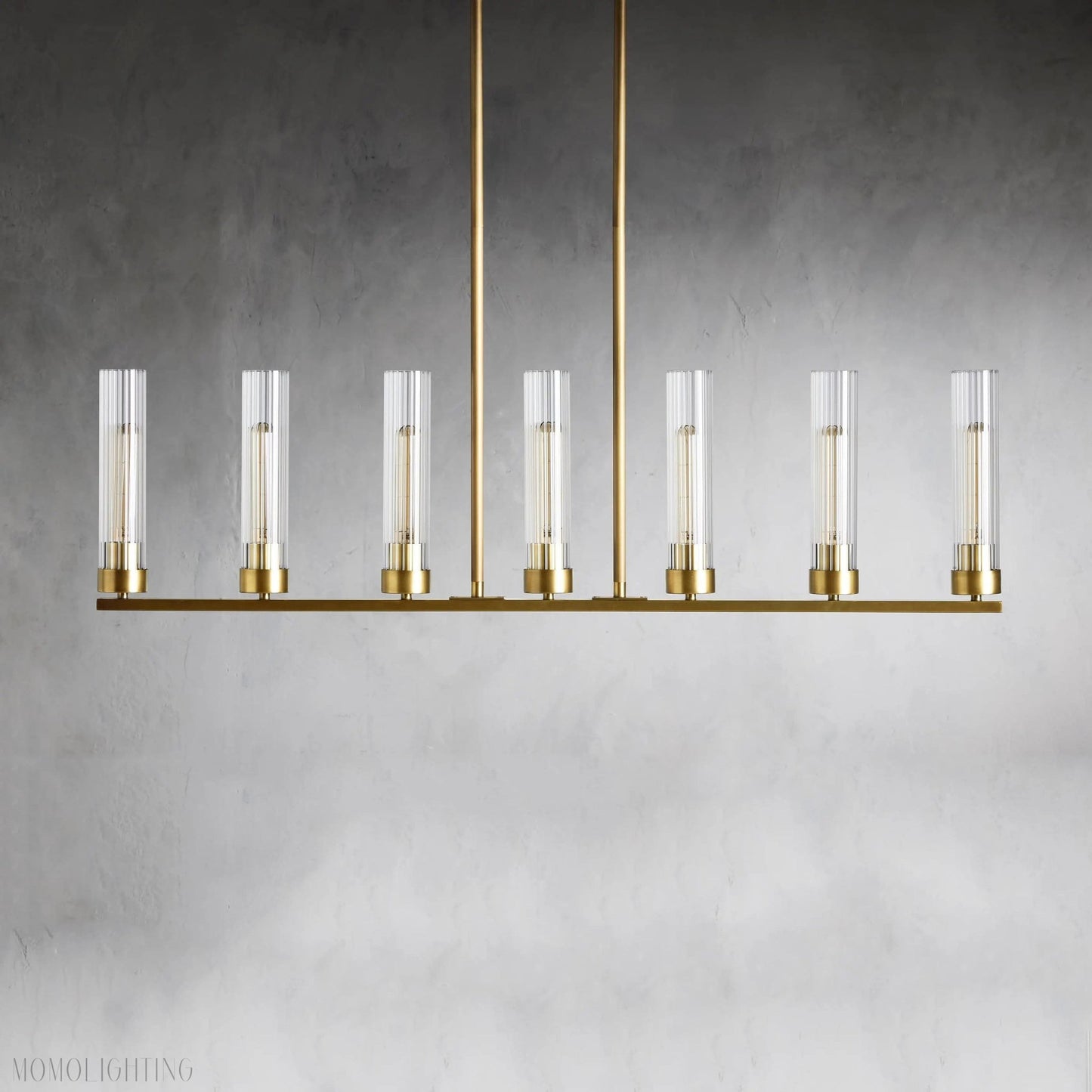 Andreas Glass Linear Chandelier Lighting-Nobipets