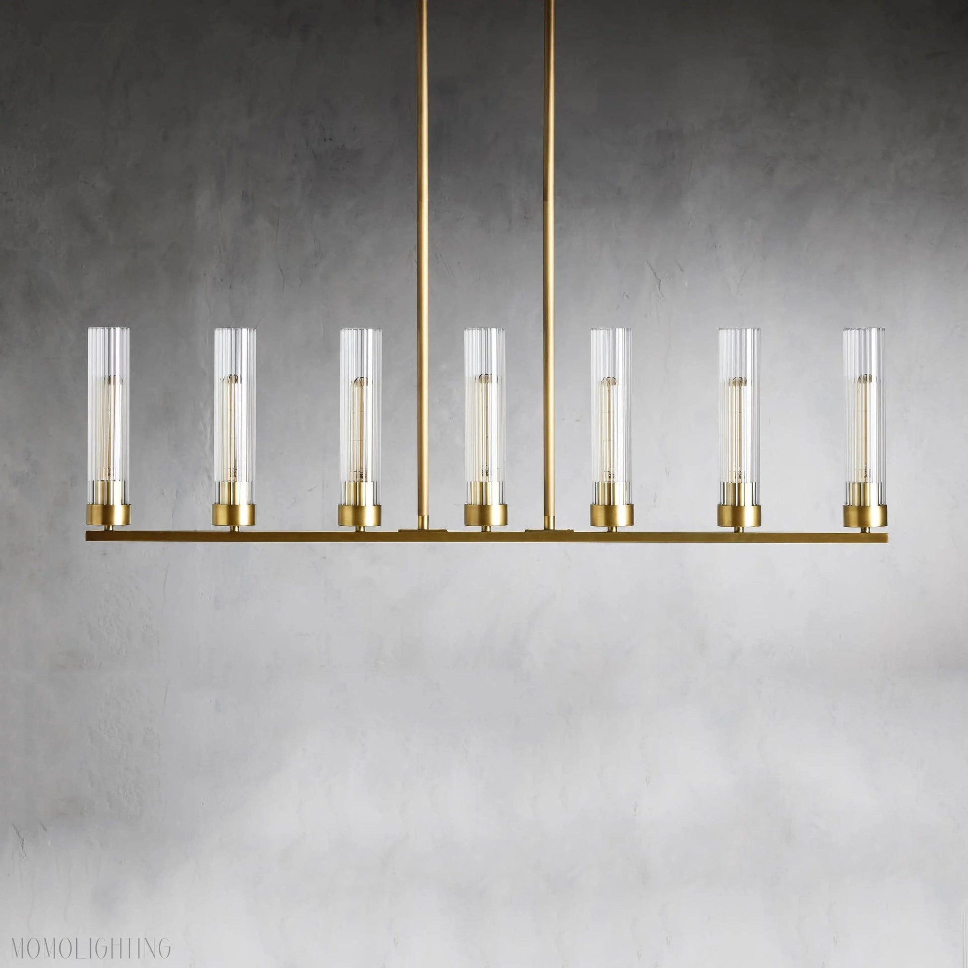 Andreas Glass Linear Chandelier Lighting-Nobipets