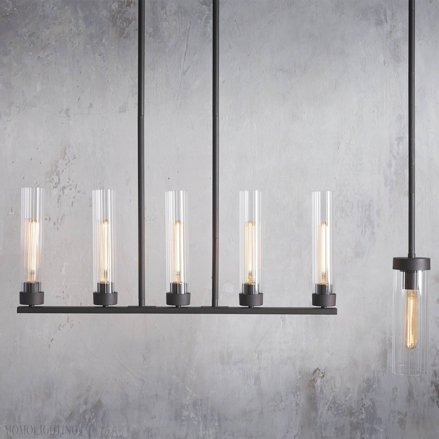 Andreas Glass Linear Chandelier Lighting-Nobipets