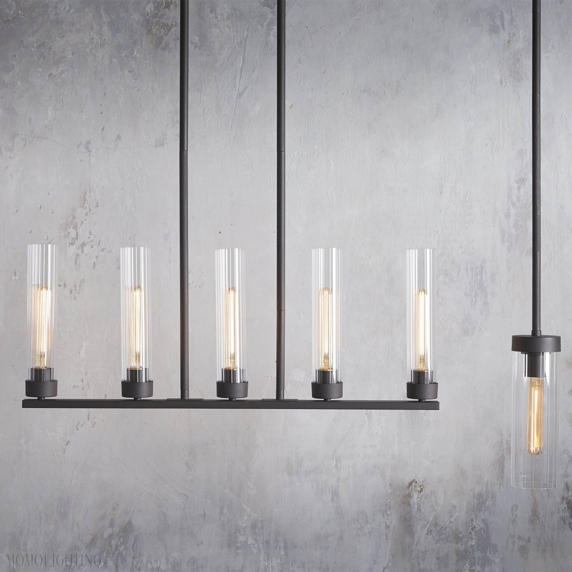 Andreas Glass Linear Chandelier Lighting-Nobipets
