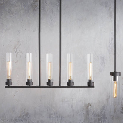 Andreas Glass Linear Chandelier Lighting-Nobipets