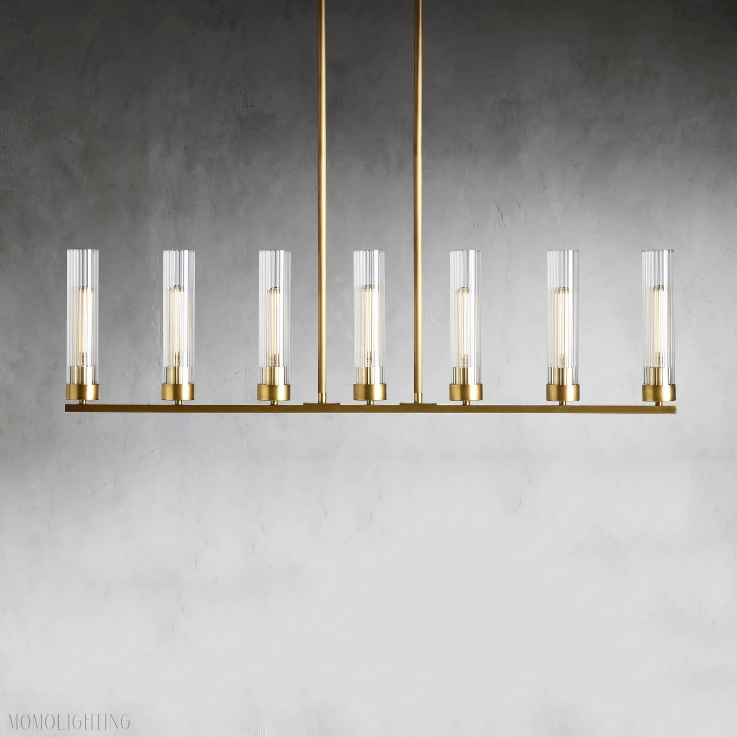 Andreas Glass Linear Chandelier Lighting-Nobipets