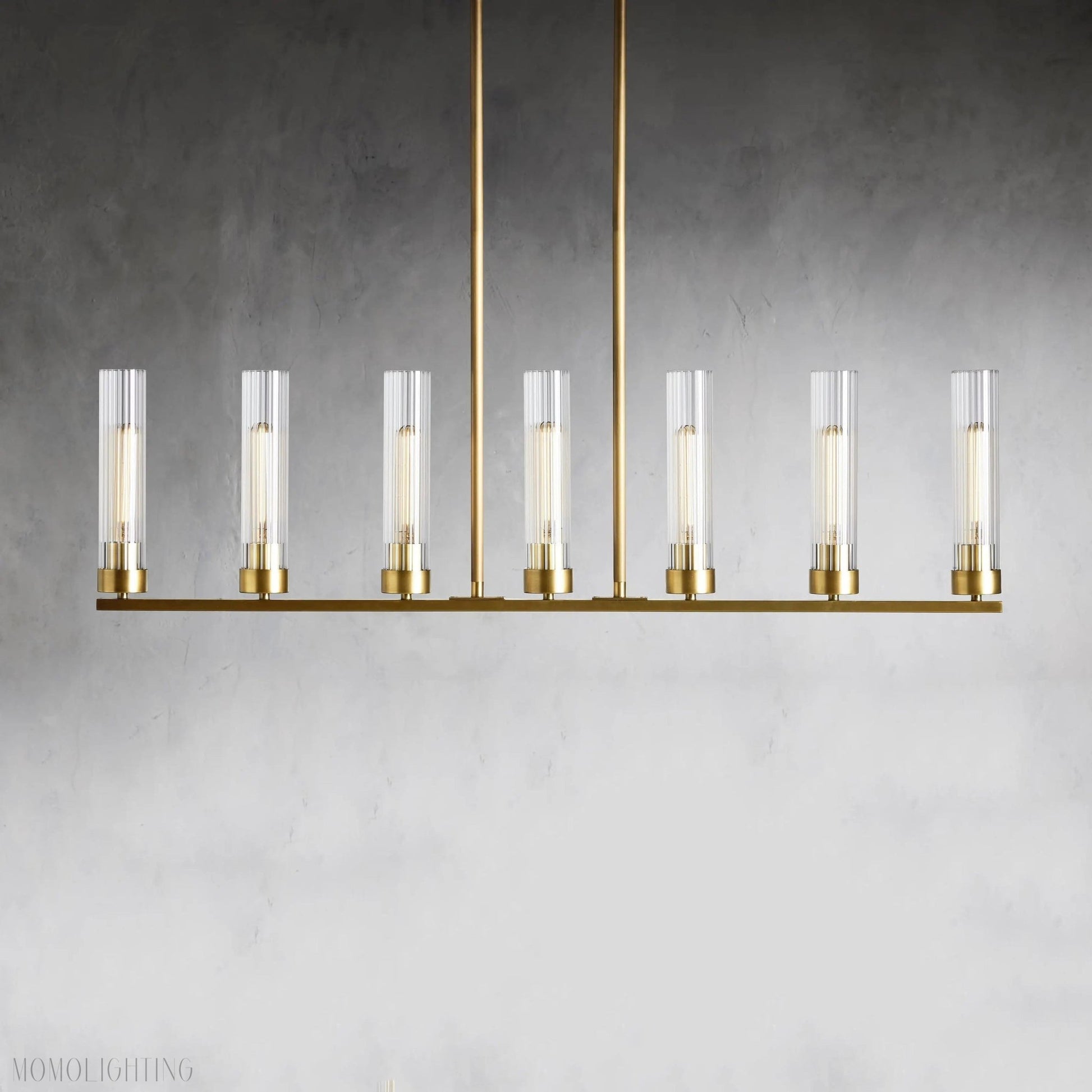 Andreas Glass Linear Chandelier Lighting-Nobipets