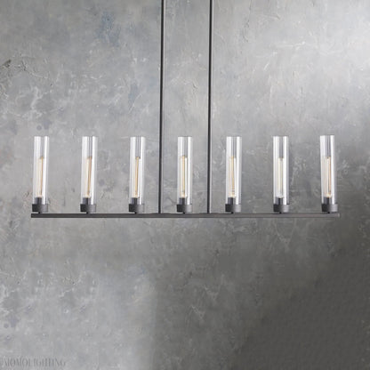 Andreas Glass Linear Chandelier Lighting-Nobipets