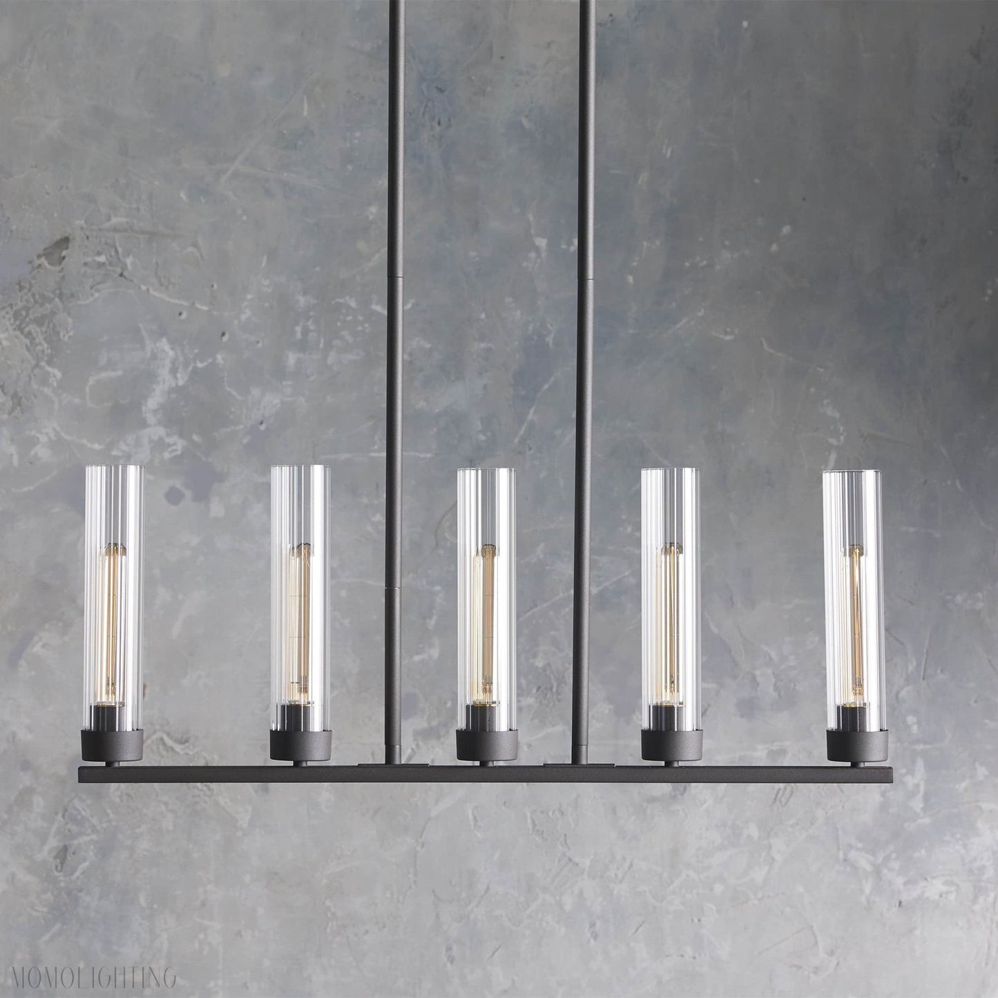 Andreas Glass Linear Chandelier Lighting-Nobipets