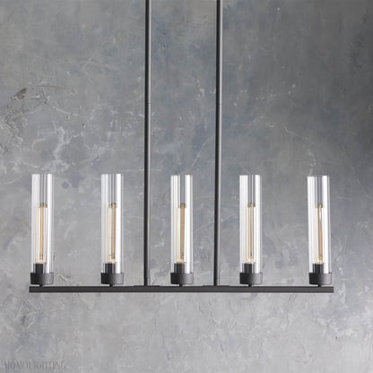 Andreas Glass Linear Chandelier Lighting-Nobipets