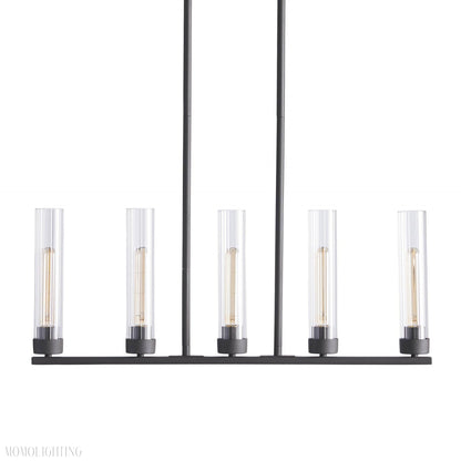 Andreas Glass Linear Chandelier Lighting-Nobipets