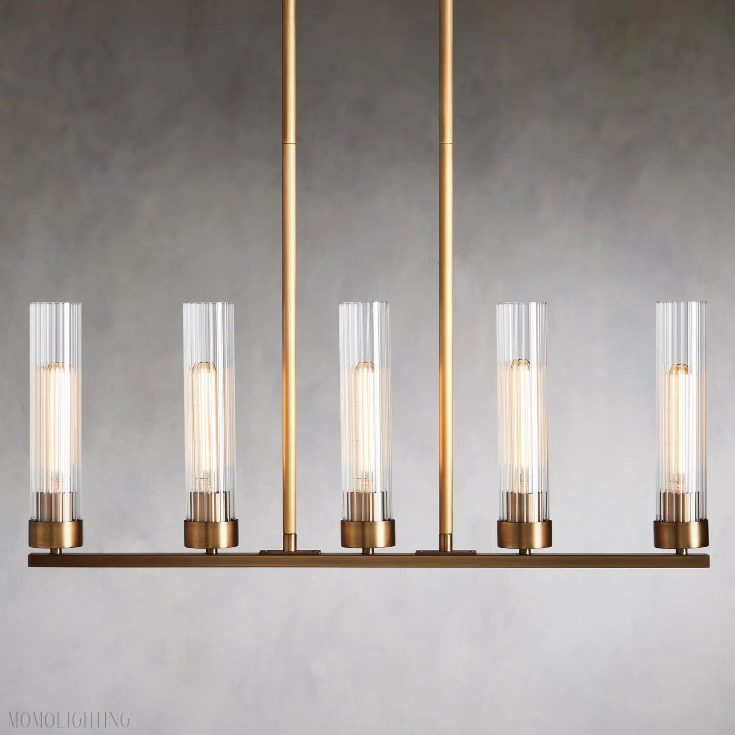 Andreas Glass Linear Chandelier Lighting-Nobipets