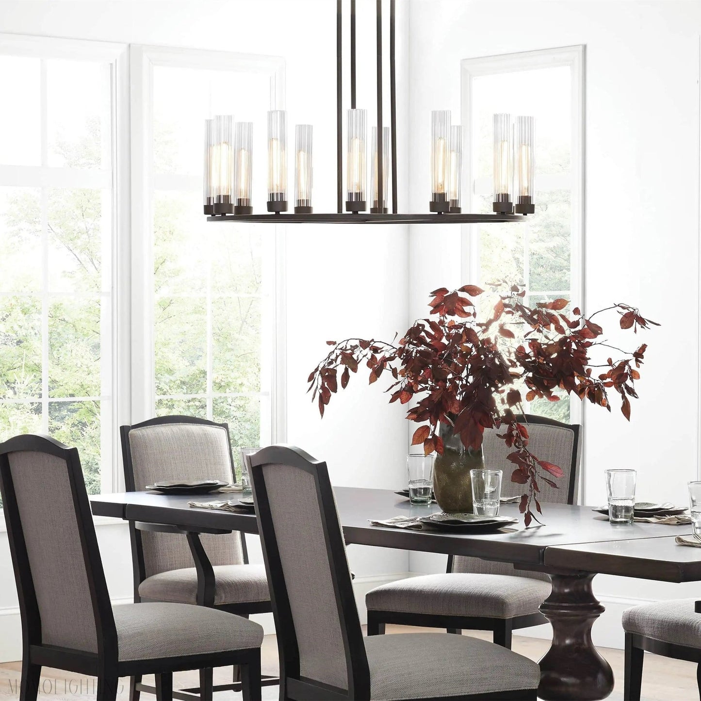 Andreas Round Glass Chandelier 30"W 40"W-Nobipets