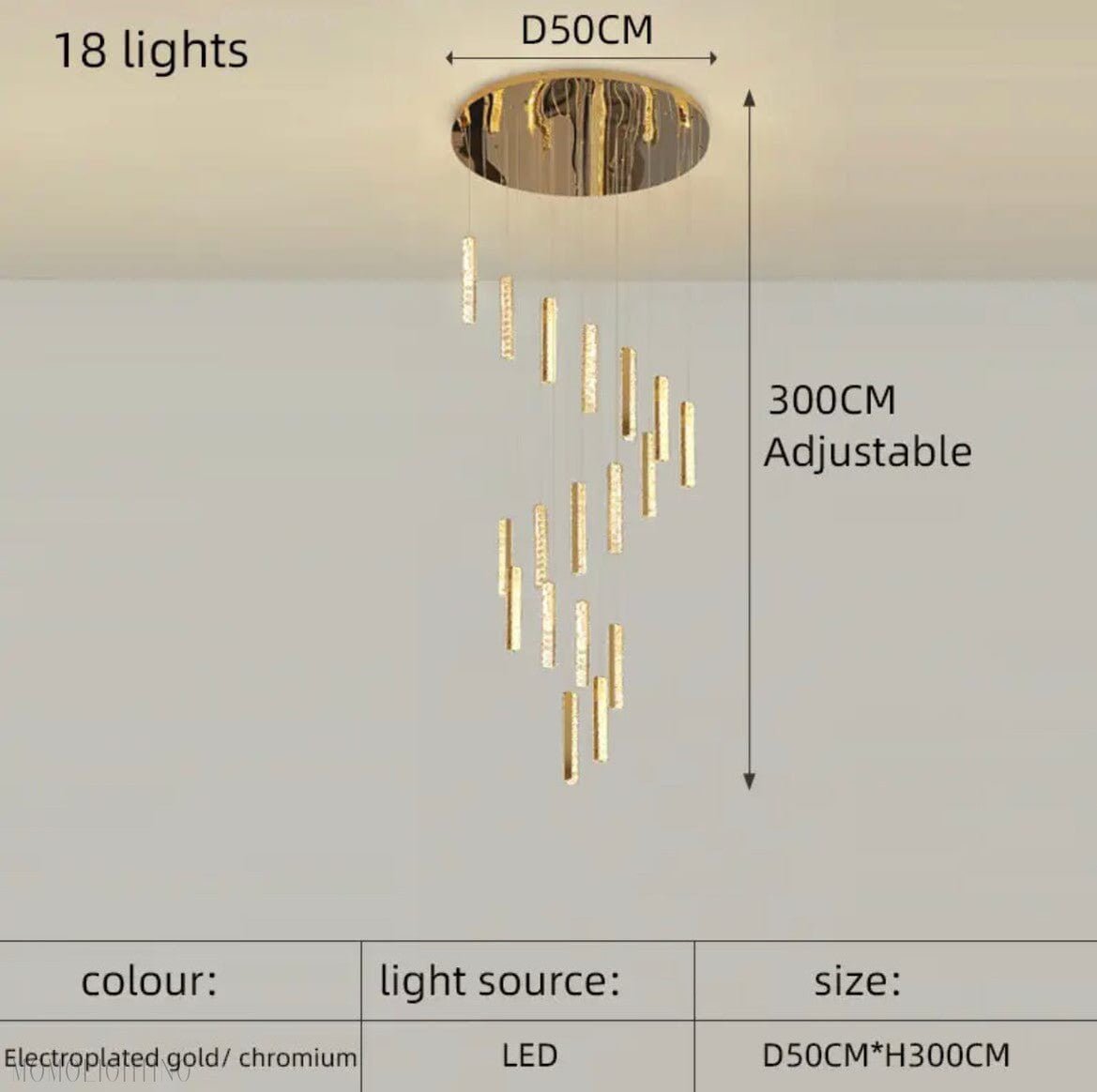 Angelica Foyer & Staircase Chandelier 19" 23" D-Nobipets