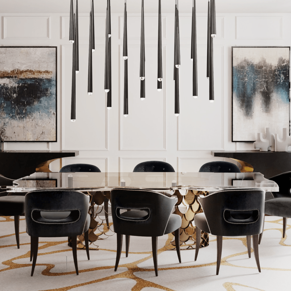 Aquitain Linear Chandelier-Nobipets