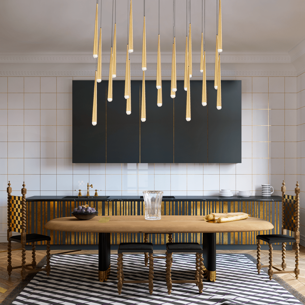 Aquitain Linear Chandelier-Nobipets