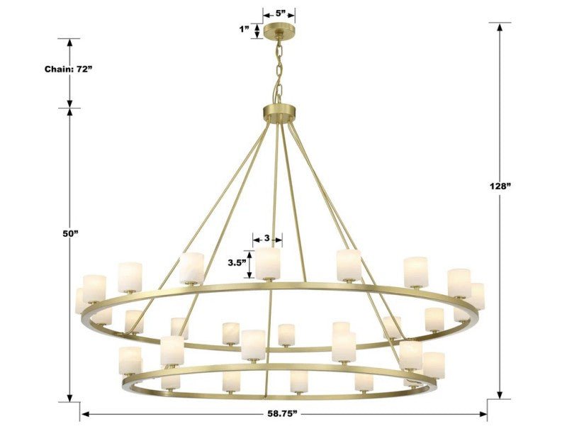Aragon 30 Light Chandelier Alabaster-Nobipets