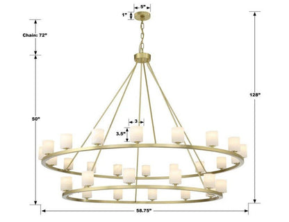 Aragon 30 Light Chandelier Alabaster-Nobipets