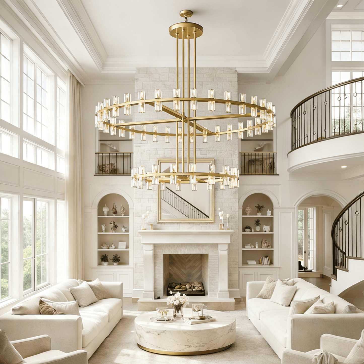 Arcachoe Round Two-tierd Wagon Wheel Chandelier