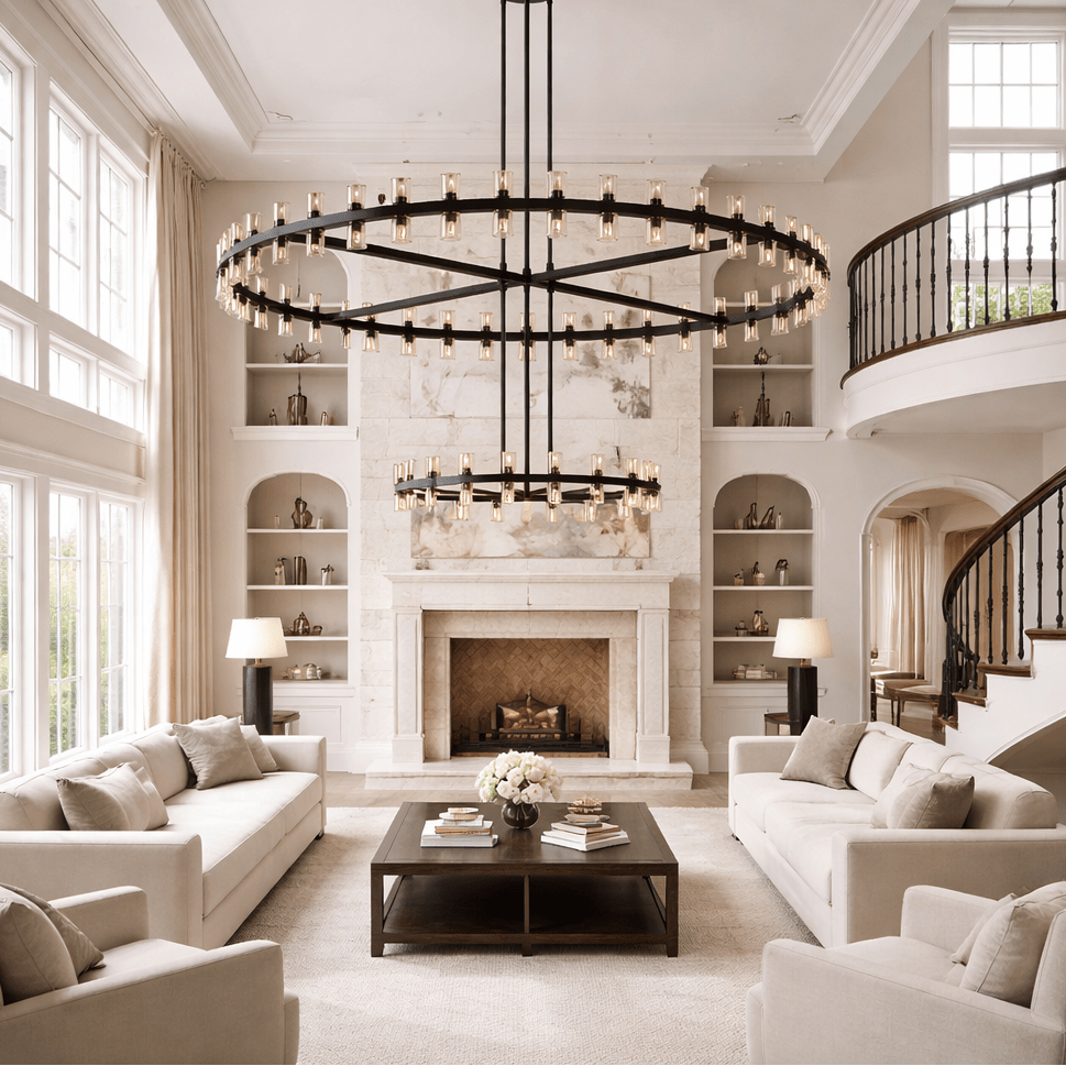 Arcachoe Round Two-tierd Wagon Wheel Chandelier