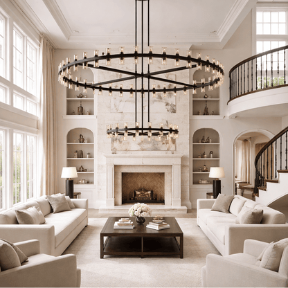 Arcachoe Round Two-tierd Wagon Wheel Chandelier