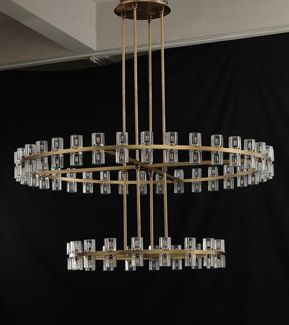 Arcachon Crystal 2-Tier Round Chandelier 60“-Nobipets