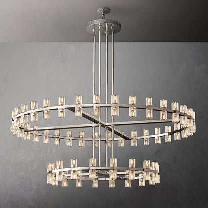 Arcachon Crystal 2-Tier Round Chandelier 60“-Nobipets