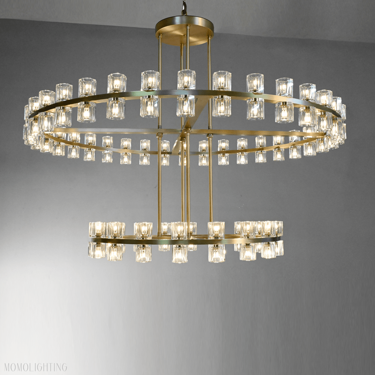 Arcachon Crystal 2-Tier Round Chandelier 60“-Nobipets