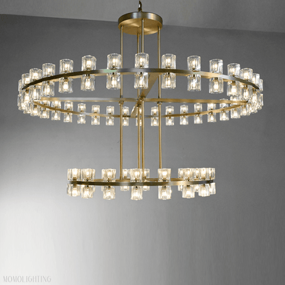 Arcachon Crystal 2-Tier Round Chandelier 60“-Nobipets
