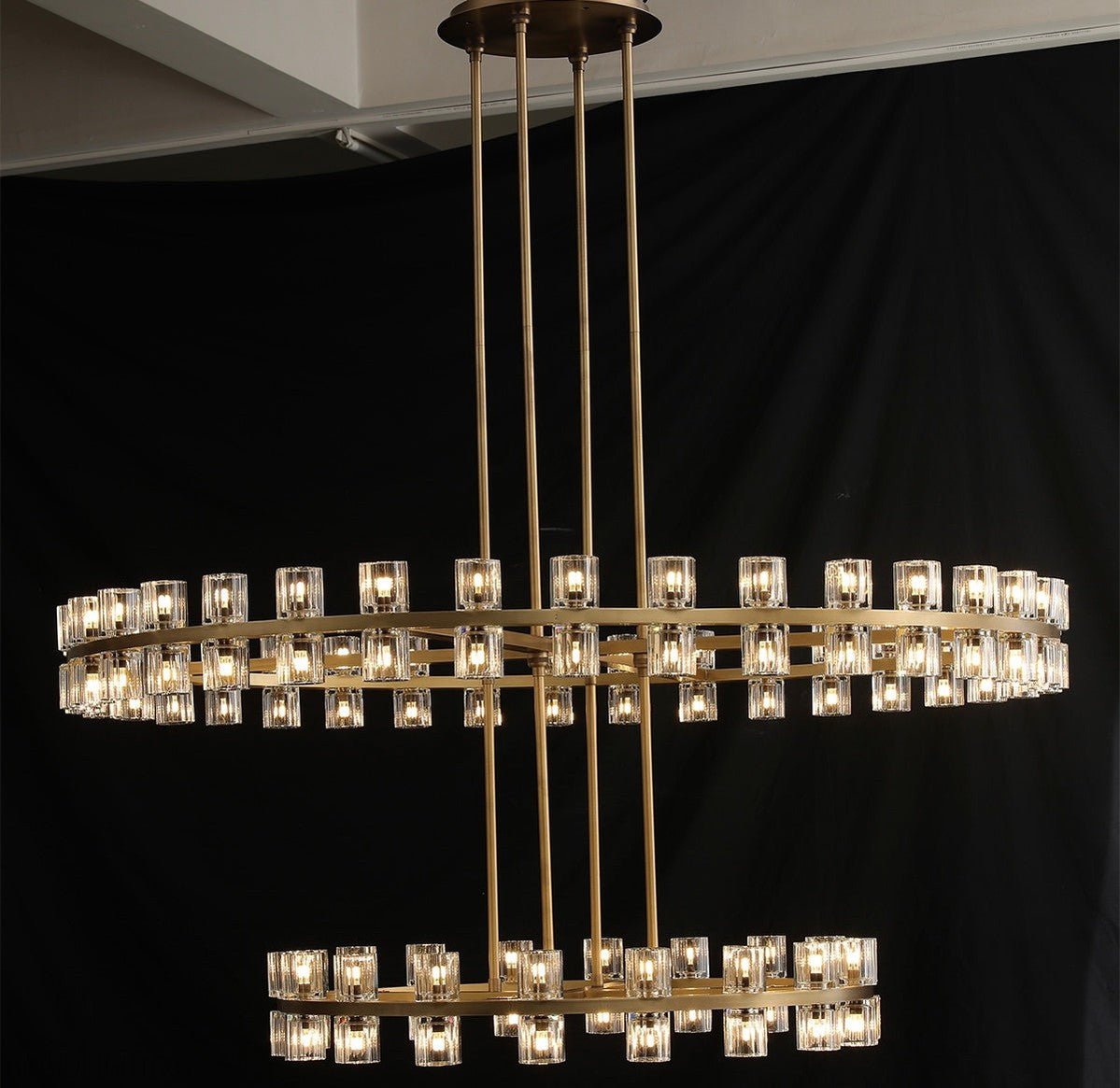 Arcachon Crystal 2-Tier Round Chandelier 60“-Nobipets